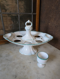 Antiek porseleinen eierstel eierdopjes wellington servies