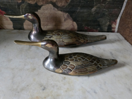 Set antiek messing eenden