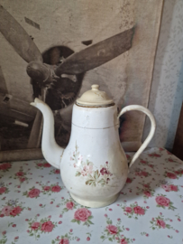 Emaille koffiepot bloemen