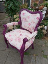 Brocante romantische stoel roosjes