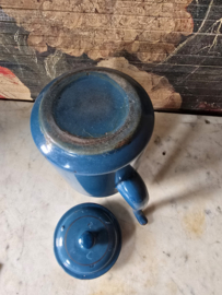 Petrol blauw emaille koffiepot