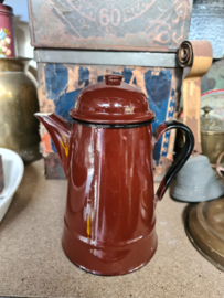 Bruin emaille koffiepot