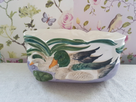 Grote jardiniere bloempot eenden waterlelie
