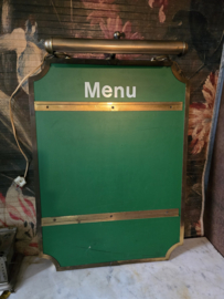 Oud groen menukaart hangbord