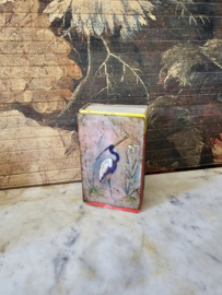 Oud geëmailleerde luciferhouder reiger