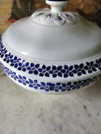 Antieke blauw witte terrine