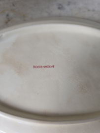 Beboterde broodschaal boerenhoeve rood