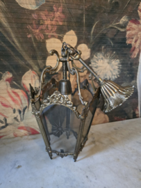 Antiek messing hanglamp lantaarn