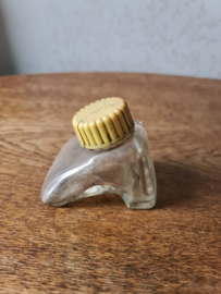 Oude glazen inktpotje Gimborn schoenmodel