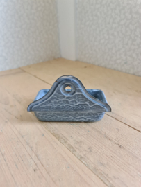 Grijs gewolkt emaille zeepbakje