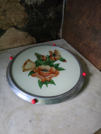 Vintage draaiplateau papavers