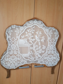 Brocante oude houten raamhor vitrage vogel