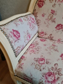 Brocante telefoonbankje rozen
