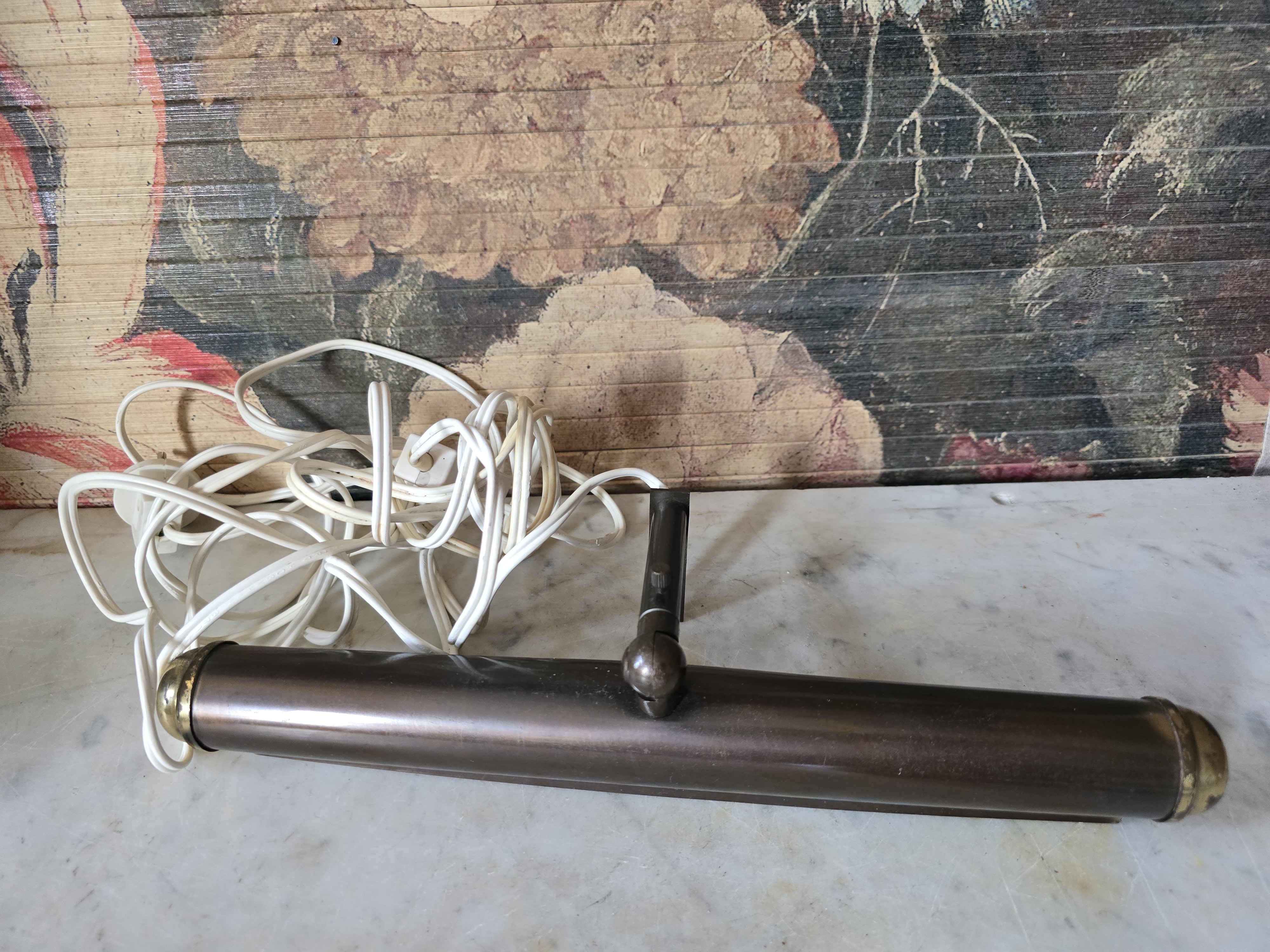 Oude koperen pianolamp schilderijlamp