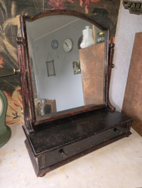 Antiek houten kaptafel spiegel
