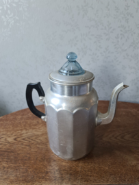 Aluminium pruttelpot koffie glazen knop