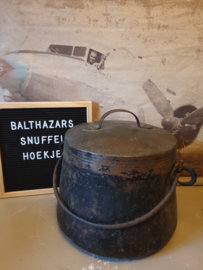 Antiek koperen doofpot kookpot