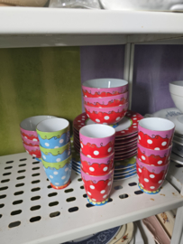 Mok rood oilily polkadot servies