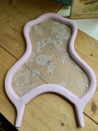 Brocante zachtroze raamhor bloemetjes