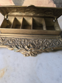 Art nouveau messing postzegeldoos