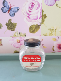 Oud  glazen flesje silvikrin hair cream jaren '50