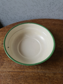 Creme emaille schaal