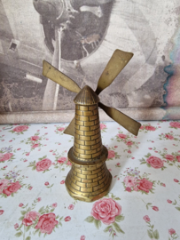 Antiek messing tafelbel molen