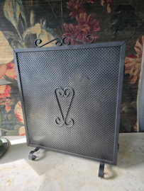 Zwart metalen haardscherm vonkenvanger