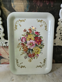 Metalen dienblad bloemen