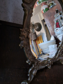 Antiek koperen art deco spiegel