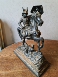 Zamac beeld noorman te paard