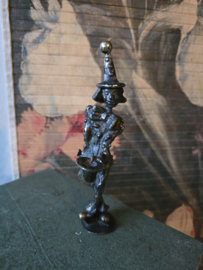 Bronzen beeldje clown met hoed