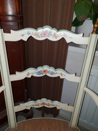 Oud brocante stoel rieten zitting