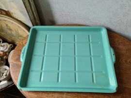 Mintgroen emaille dienblad