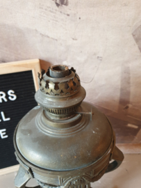 Antiek koperen art deco olielamp