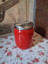 Rood emaille beschuitbus