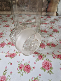 Oude glazen snoeppot stolppot nr3