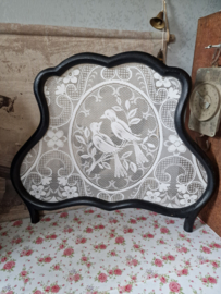 Set antiek zwart houten raamhorren vogels nr44
