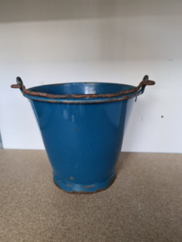 blauw emaille emmer