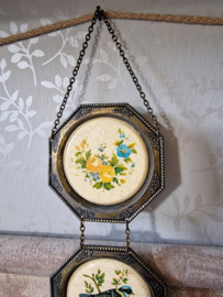 Antiek driedelige koperen hanger