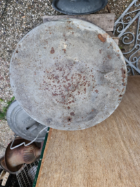 Oude zinken weck emmer met deksel