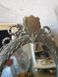Antiek koperen art deco tafel spiegel