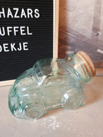 Vintage glazen snoeppot Volkswagen kever