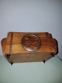 Antieke bureau rookset kalender muziekdoos