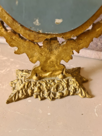 Antiek messing tafel spiegel cupido