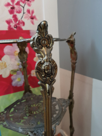 Antiek koperen barok tafeltje plantentafel