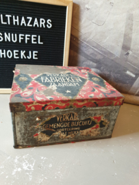Antiek winkelblik papieren wikkel verkade gemengde biscuits