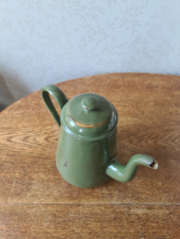 Donkergroen emaille koffiepot nr2