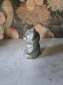 Verzilverde spaarpot beer nr1