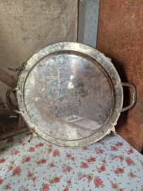 Groot verzilverd dienblad